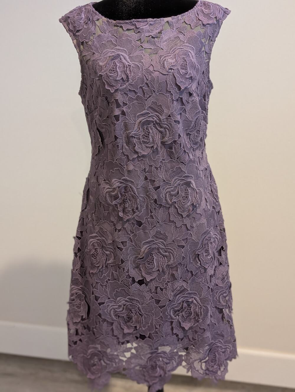 Nicole Miller New York Romantic lilac double lace timeless elegance dress sz 6
